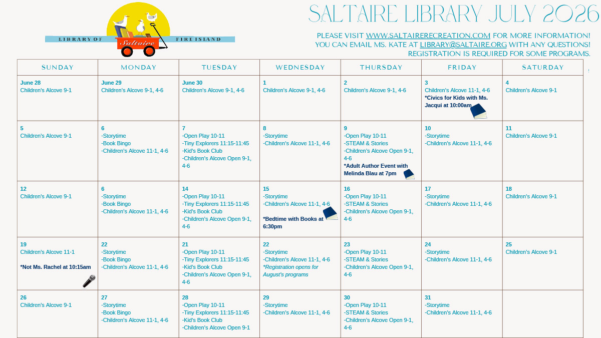 July 2026- Library Calendar