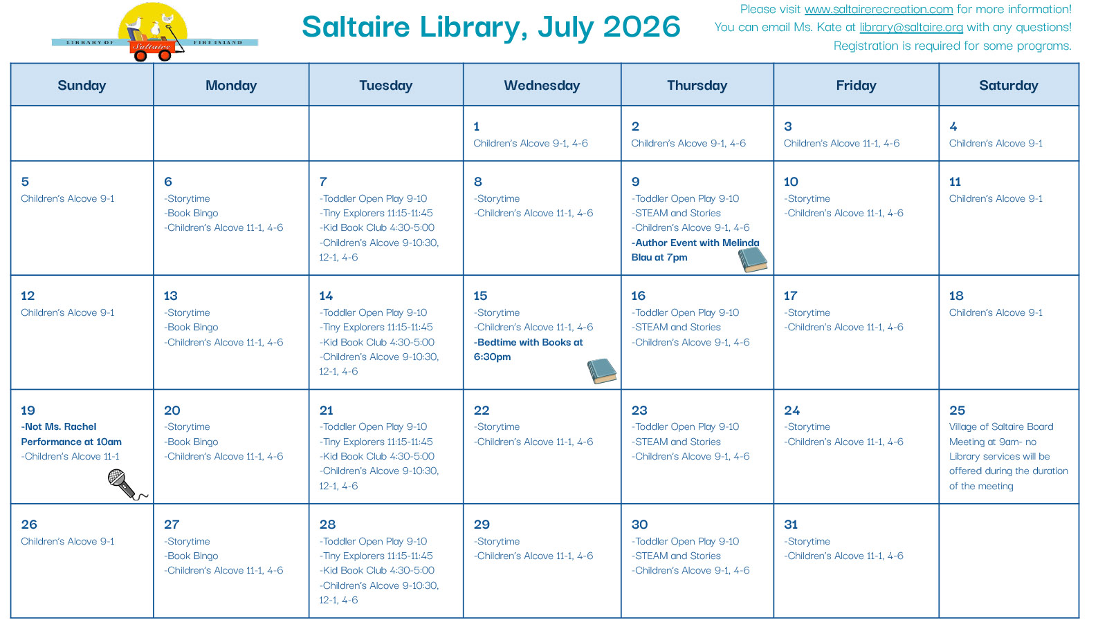 Library Calendar 2026
