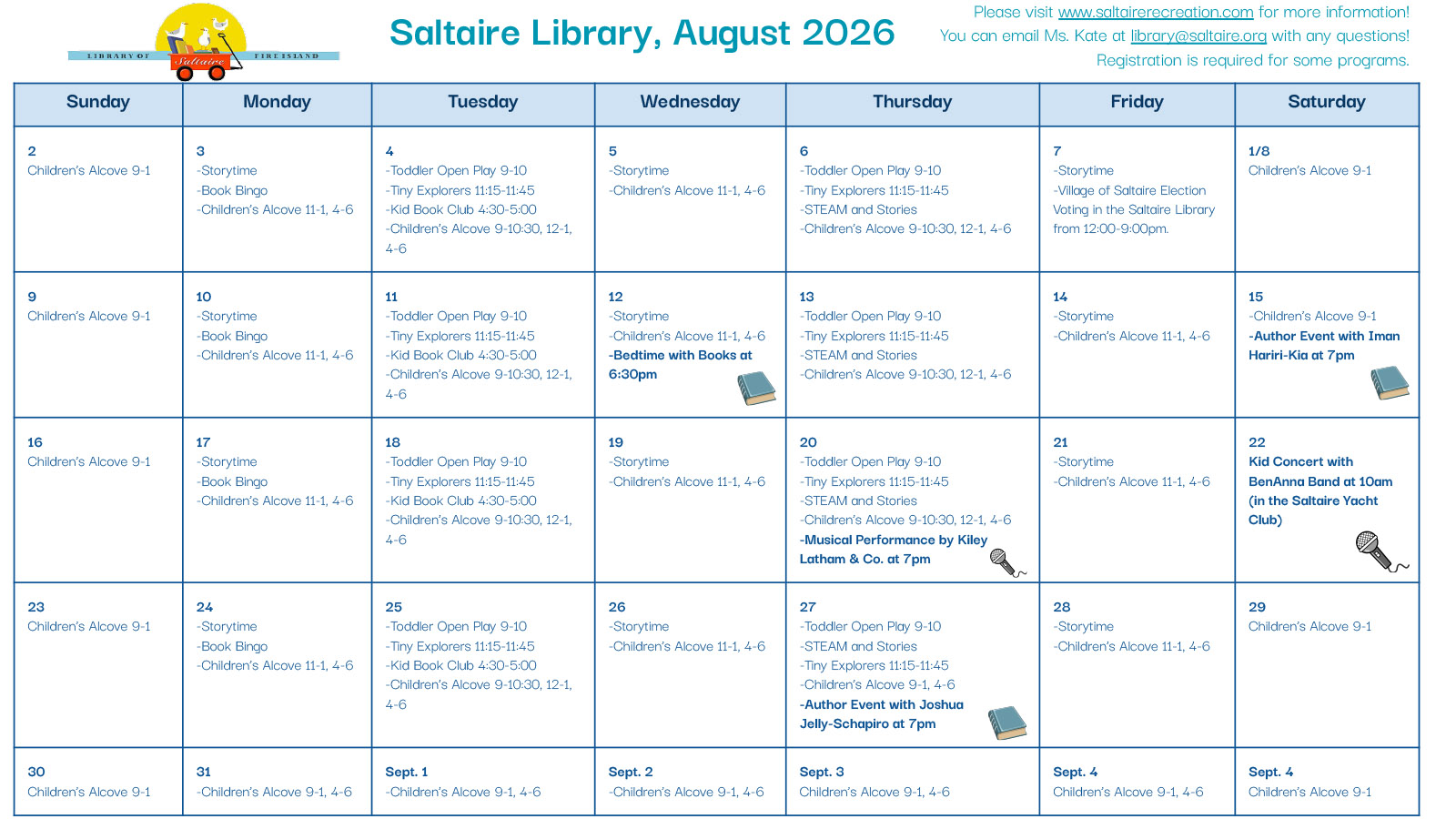 Library Calendar 2026